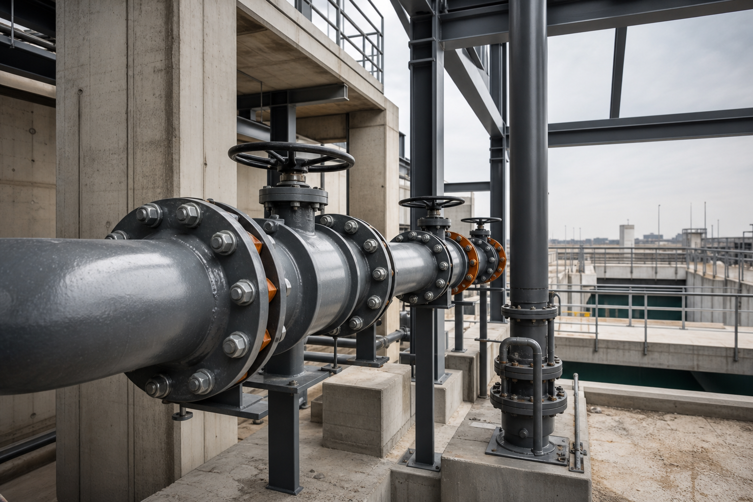 Instalación de tuberías en infraestructura industrial